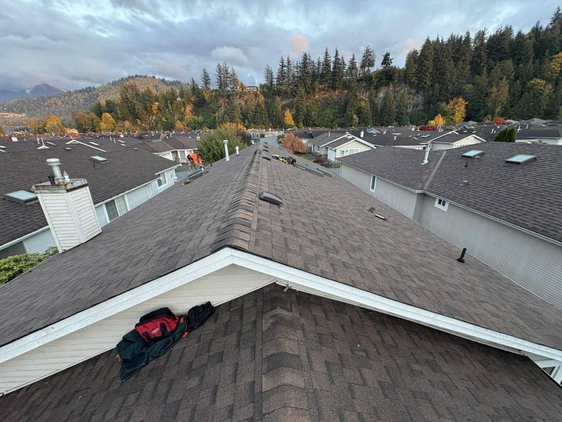 Finished shingle roof on a Chilliwack complex