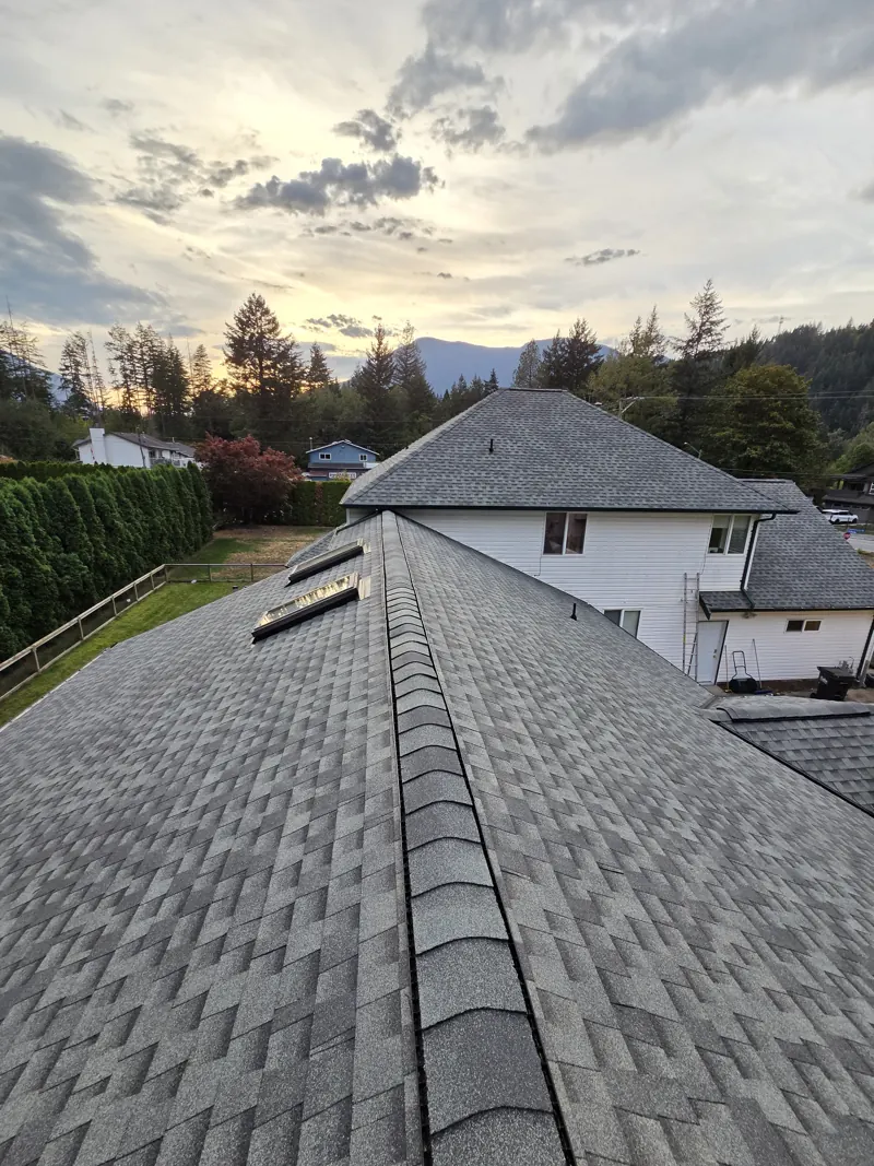 Finished roof at sunset, Fraser Valley